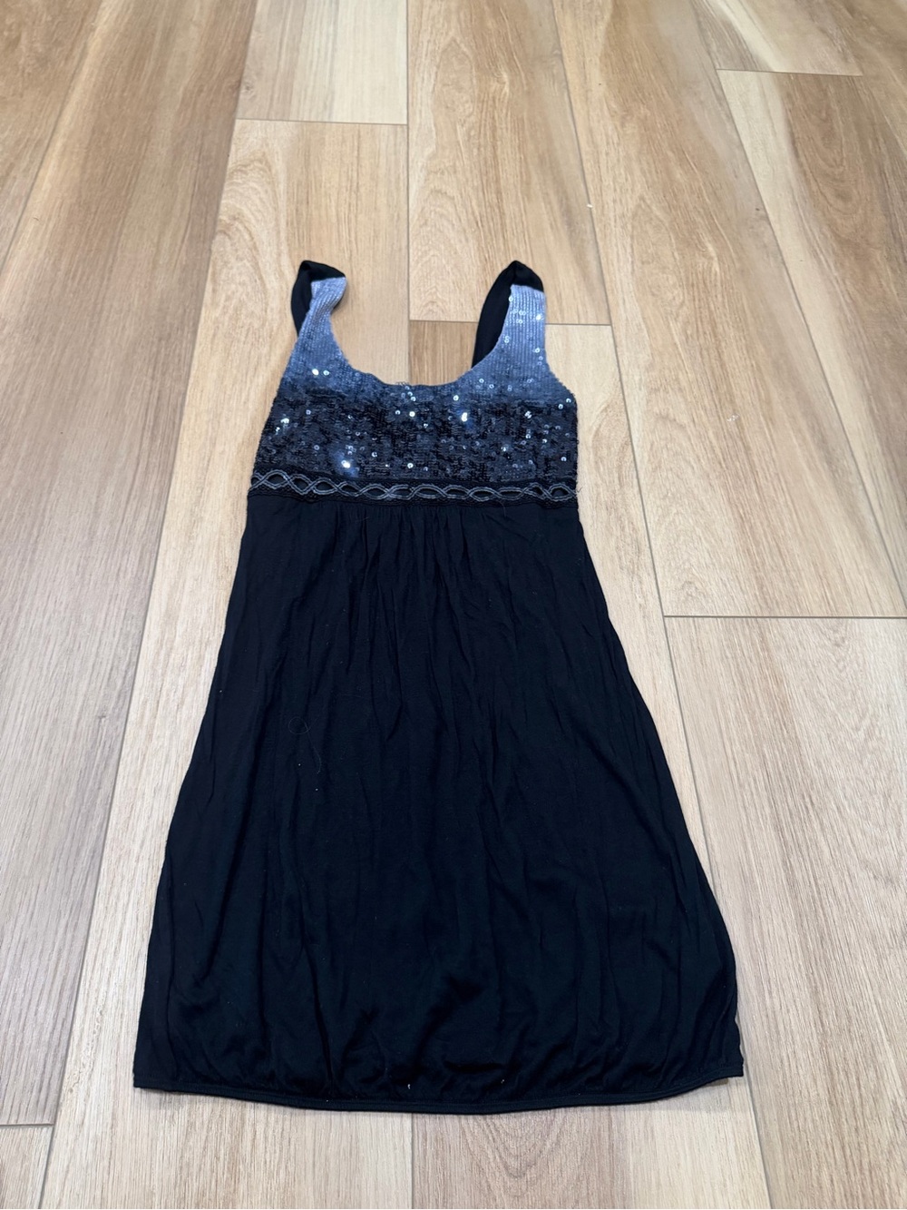 Fang Y2K Black Sequin Tank Dress